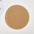 Jogo Americano Descanso Redondo Com Franja Algodão