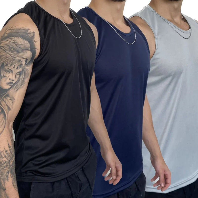 Kit com 3 Regatas Masculinas